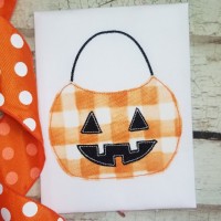 Halloween Bucket Machine Applique Design, Triple Stitch